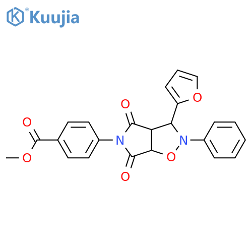 methyl 4-[3-(furan-2-yl)-4,6-dioxo-2-phenyl-hexahydro-2H-pyrrolo[3,4-d][1,2]oxazol-5-yl]benzoate structure