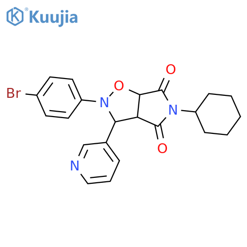 2-(4-bromophenyl)-5-cyclohexyl-3-(pyridin-3-yl)-hexahydro-2H-pyrrolo[3,4-d][1,2]oxazole-4,6-dione structure