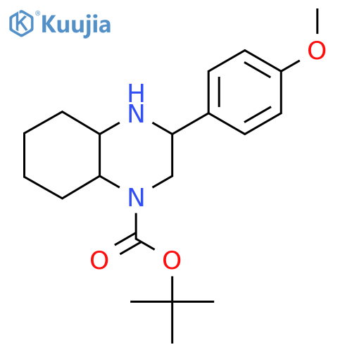 Tert-butyl 3-(4-methoxyphenyl)-decahydroquinoxaline-1-carboxylate structure