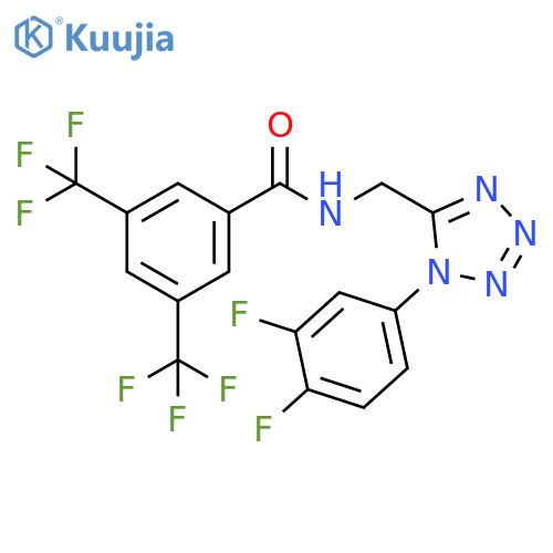 N-{[1-(3,4-difluorophenyl)-1H-1,2,3,4-tetrazol-5-yl]methyl}-3,5-bis(trifluoromethyl)benzamide structure