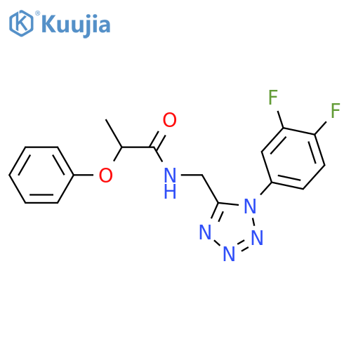 N-{[1-(3,4-difluorophenyl)-1H-1,2,3,4-tetrazol-5-yl]methyl}-2-phenoxypropanamide structure