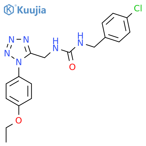 1-[(4-chlorophenyl)methyl]-3-{[1-(4-ethoxyphenyl)-1H-1,2,3,4-tetrazol-5-yl]methyl}urea structure