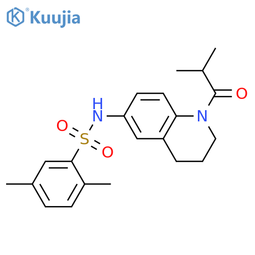 2,5-dimethyl-N-[1-(2-methylpropanoyl)-1,2,3,4-tetrahydroquinolin-6-yl]benzene-1-sulfonamide structure