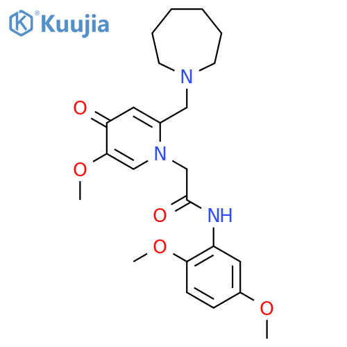 2-{2-[(azepan-1-yl)methyl]-5-methoxy-4-oxo-1,4-dihydropyridin-1-yl}-N-(2,5-dimethoxyphenyl)acetamide structure
