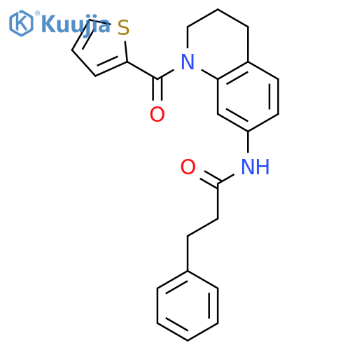3-phenyl-N-[1-(thiophene-2-carbonyl)-1,2,3,4-tetrahydroquinolin-7-yl]propanamide structure