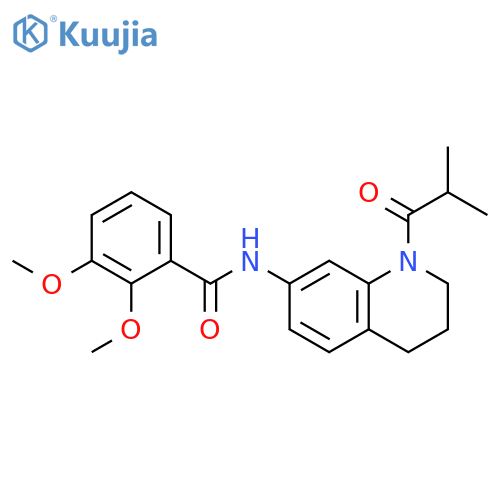 2,3-dimethoxy-N-[1-(2-methylpropanoyl)-1,2,3,4-tetrahydroquinolin-7-yl]benzamide structure