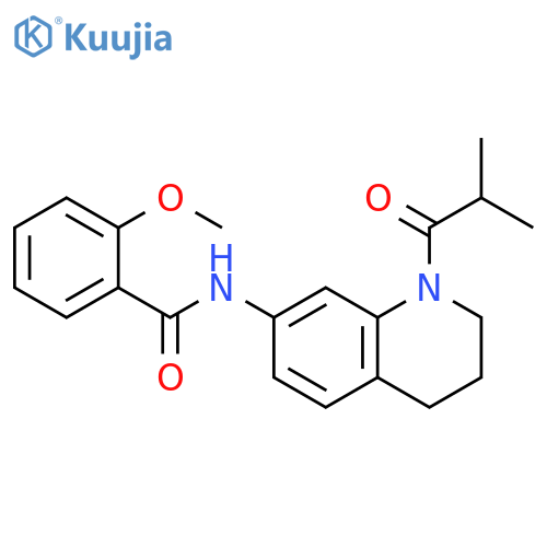 2-methoxy-N-[1-(2-methylpropanoyl)-1,2,3,4-tetrahydroquinolin-7-yl]benzamide structure