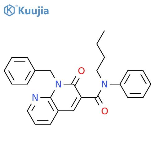1-benzyl-N-butyl-2-oxo-N-phenyl-1,2-dihydro-1,8-naphthyridine-3-carboxamide structure