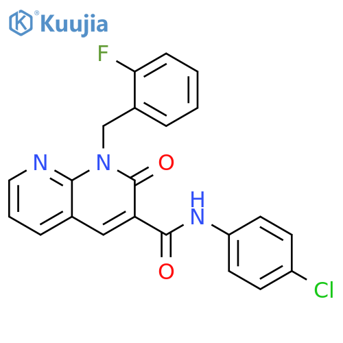 N-(4-chlorophenyl)-1-[(2-fluorophenyl)methyl]-2-oxo-1,2-dihydro-1,8-naphthyridine-3-carboxamide structure