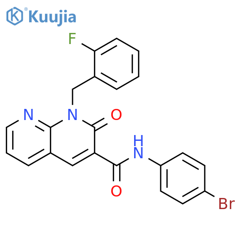 N-(4-bromophenyl)-1-[(2-fluorophenyl)methyl]-2-oxo-1,2-dihydro-1,8-naphthyridine-3-carboxamide structure