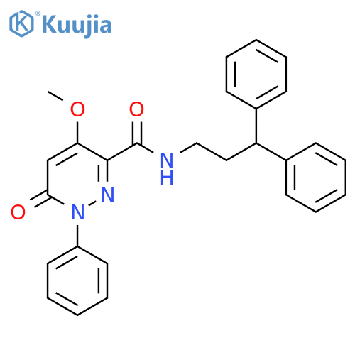 N-(3,3-diphenylpropyl)-4-methoxy-6-oxo-1-phenyl-1,6-dihydropyridazine-3-carboxamide structure