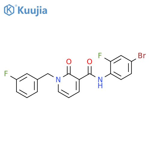 N-(4-bromo-2-fluorophenyl)-1-[(3-fluorophenyl)methyl]-2-oxo-1,2-dihydropyridine-3-carboxamide structure