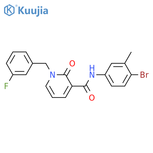 N-(4-bromo-3-methylphenyl)-1-[(3-fluorophenyl)methyl]-2-oxo-1,2-dihydropyridine-3-carboxamide structure
