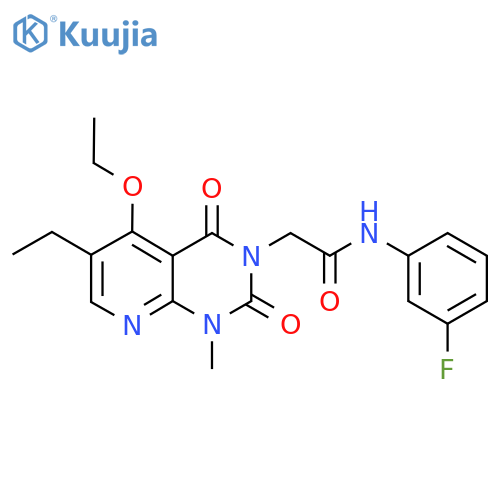 2-{5-ethoxy-6-ethyl-1-methyl-2,4-dioxo-1H,2H,3H,4H-pyrido[2,3-d]pyrimidin-3-yl}-N-(3-fluorophenyl)acetamide structure
