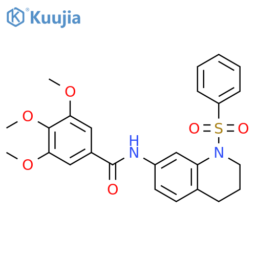 N-[1-(benzenesulfonyl)-1,2,3,4-tetrahydroquinolin-7-yl]-3,4,5-trimethoxybenzamide structure