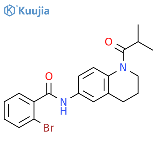 2-bromo-N-[1-(2-methylpropanoyl)-1,2,3,4-tetrahydroquinolin-6-yl]benzamide structure