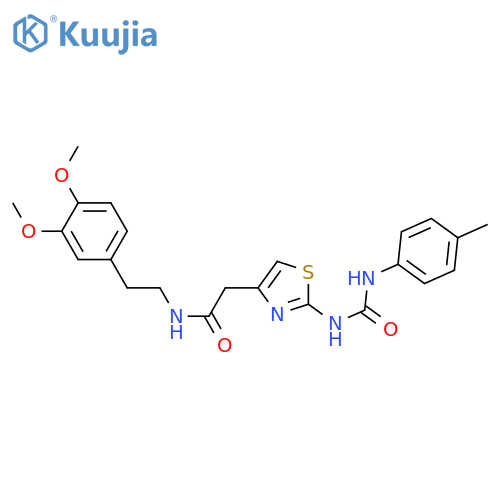N-[2-(3,4-dimethoxyphenyl)ethyl]-2-(2-{[(4-methylphenyl)carbamoyl]amino}-1,3-thiazol-4-yl)acetamide structure