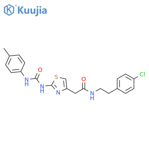 N-[2-(4-chlorophenyl)ethyl]-2-(2-{[(4-methylphenyl)carbamoyl]amino}-1,3-thiazol-4-yl)acetamide structure