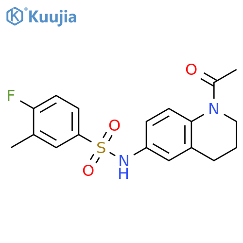 N-(1-acetyl-1,2,3,4-tetrahydroquinolin-6-yl)-4-fluoro-3-methylbenzene-1-sulfonamide structure