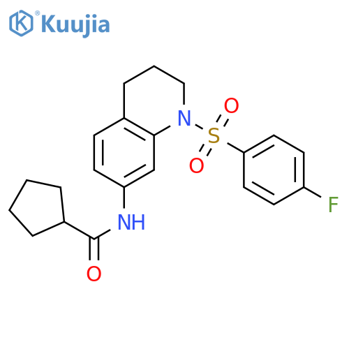 N-[1-(4-fluorobenzenesulfonyl)-1,2,3,4-tetrahydroquinolin-7-yl]cyclopentanecarboxamide structure