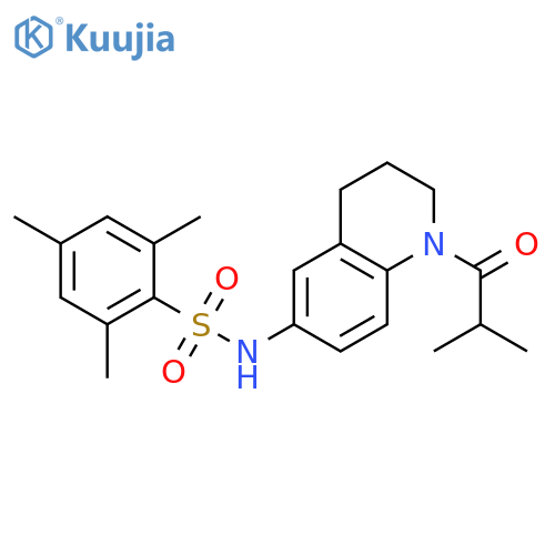 2,4,6-trimethyl-N-[1-(2-methylpropanoyl)-1,2,3,4-tetrahydroquinolin-6-yl]benzene-1-sulfonamide structure