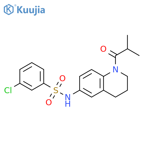 3-chloro-N-[1-(2-methylpropanoyl)-1,2,3,4-tetrahydroquinolin-6-yl]benzene-1-sulfonamide structure