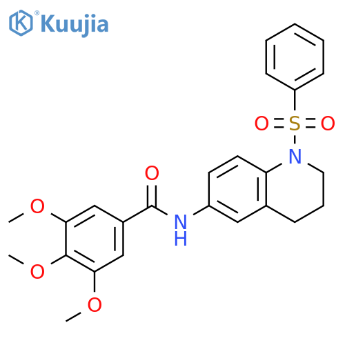 N-[1-(benzenesulfonyl)-1,2,3,4-tetrahydroquinolin-6-yl]-3,4,5-trimethoxybenzamide structure