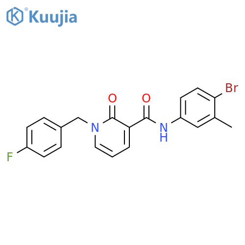 N-(4-bromo-3-methylphenyl)-1-[(4-fluorophenyl)methyl]-2-oxo-1,2-dihydropyridine-3-carboxamide structure