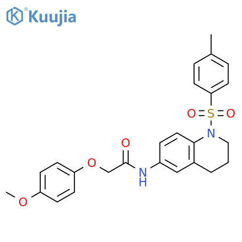 2-(4-methoxyphenoxy)-N-[1-(4-methylbenzenesulfonyl)-1,2,3,4-tetrahydroquinolin-6-yl]acetamide structure