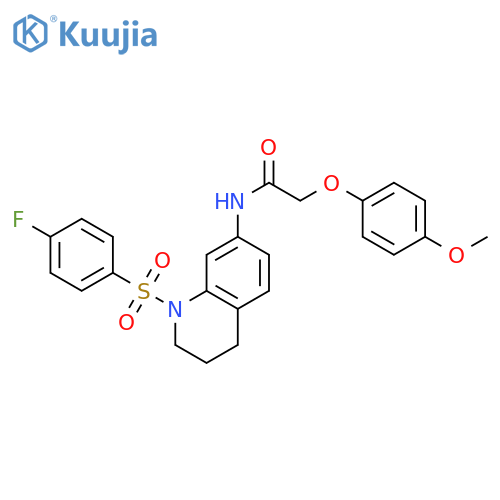 N-[1-(4-fluorobenzenesulfonyl)-1,2,3,4-tetrahydroquinolin-7-yl]-2-(4-methoxyphenoxy)acetamide structure