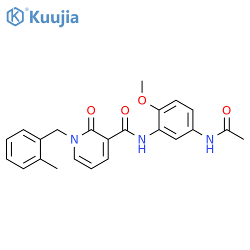 N-(5-acetamido-2-methoxyphenyl)-1-[(2-methylphenyl)methyl]-2-oxo-1,2-dihydropyridine-3-carboxamide structure