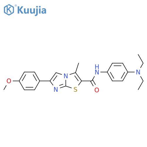 N-[4-(diethylamino)phenyl]-6-(4-methoxyphenyl)-3-methylimidazo[2,1-b][1,3]thiazole-2-carboxamide structure