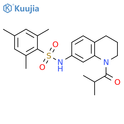 2,4,6-trimethyl-N-[1-(2-methylpropanoyl)-1,2,3,4-tetrahydroquinolin-7-yl]benzene-1-sulfonamide structure