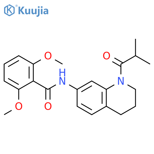 2,6-dimethoxy-N-[1-(2-methylpropanoyl)-1,2,3,4-tetrahydroquinolin-7-yl]benzamide structure