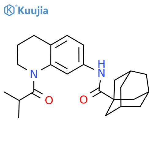 N-[1-(2-methylpropanoyl)-1,2,3,4-tetrahydroquinolin-7-yl]adamantane-1-carboxamide structure