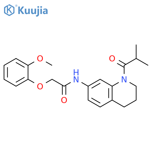 2-(2-methoxyphenoxy)-N-[1-(2-methylpropanoyl)-1,2,3,4-tetrahydroquinolin-7-yl]acetamide structure