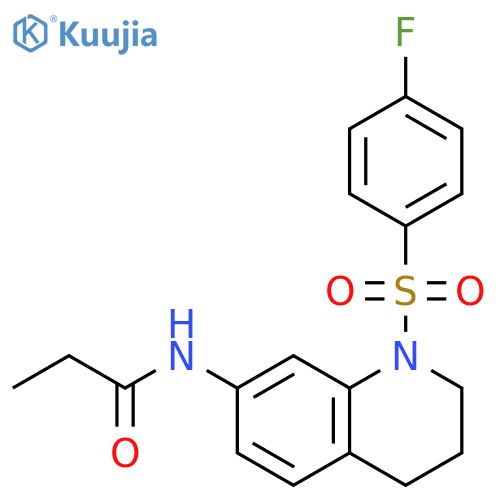 N-[1-(4-fluorobenzenesulfonyl)-1,2,3,4-tetrahydroquinolin-7-yl]propanamide structure