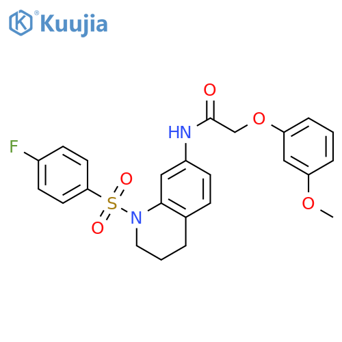 N-[1-(4-fluorobenzenesulfonyl)-1,2,3,4-tetrahydroquinolin-7-yl]-2-(3-methoxyphenoxy)acetamide structure