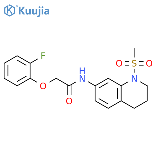 2-(2-fluorophenoxy)-N-(1-methanesulfonyl-1,2,3,4-tetrahydroquinolin-7-yl)acetamide structure