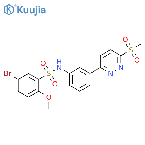 5-bromo-N-[3-(6-methanesulfonylpyridazin-3-yl)phenyl]-2-methoxybenzene-1-sulfonamide structure