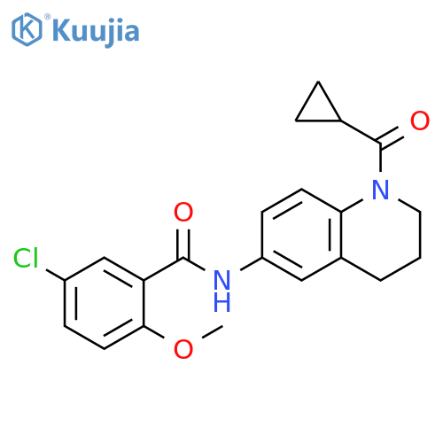 5-chloro-N-(1-cyclopropanecarbonyl-1,2,3,4-tetrahydroquinolin-6-yl)-2-methoxybenzamide structure