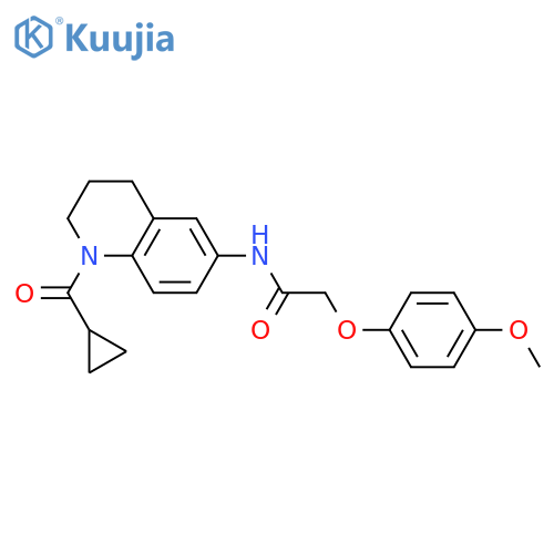 N-(1-cyclopropanecarbonyl-1,2,3,4-tetrahydroquinolin-6-yl)-2-(4-methoxyphenoxy)acetamide structure