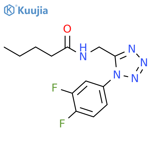 N-{[1-(3,4-difluorophenyl)-1H-1,2,3,4-tetrazol-5-yl]methyl}pentanamide structure