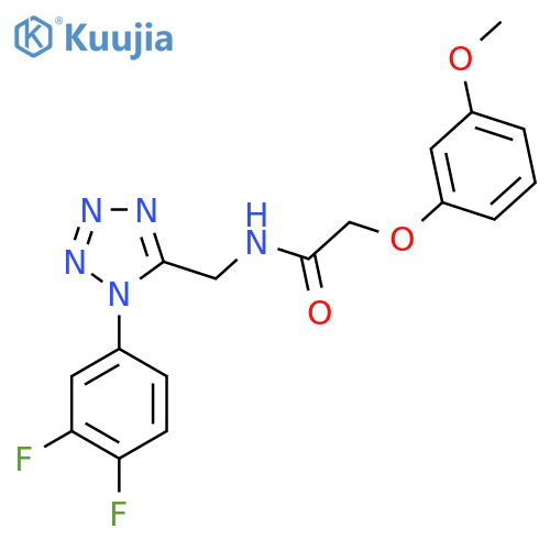 N-{[1-(3,4-difluorophenyl)-1H-1,2,3,4-tetrazol-5-yl]methyl}-2-(3-methoxyphenoxy)acetamide structure