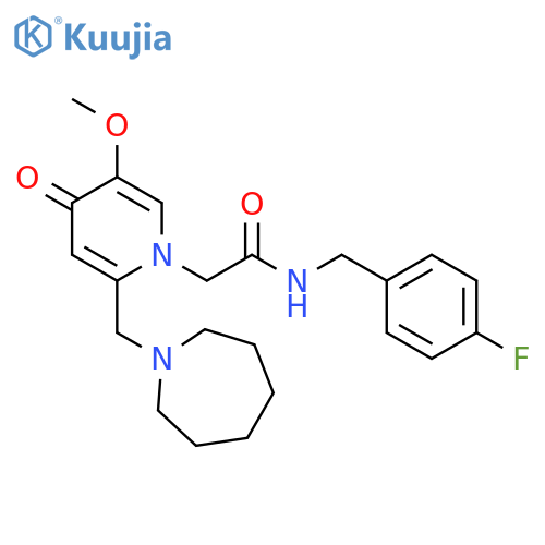 2-{2-[(azepan-1-yl)methyl]-5-methoxy-4-oxo-1,4-dihydropyridin-1-yl}-N-[(4-fluorophenyl)methyl]acetamide structure