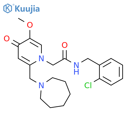 2-{2-[(azepan-1-yl)methyl]-5-methoxy-4-oxo-1,4-dihydropyridin-1-yl}-N-[(2-chlorophenyl)methyl]acetamide structure