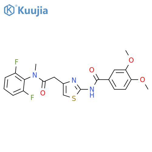 N-[4-({[(2,6-difluorophenyl)methyl]carbamoyl}methyl)-1,3-thiazol-2-yl]-3,4-dimethoxybenzamide structure