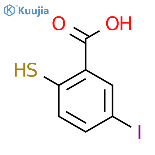 Benzoic acid, 5-iodo-2-mercapto- structure