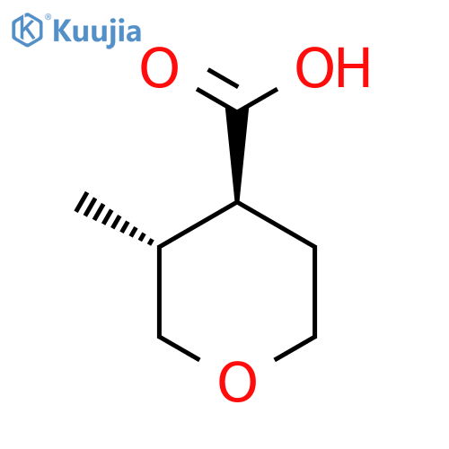 (3R,4S)-3-Methyltetrahydro-2H-pyran-4-carboxylic acid structure