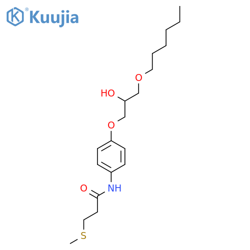 Propanamide, N-[4-[3-(hexyloxy)-2-hydroxypropoxy]phenyl]-3-(methylthio)- structure